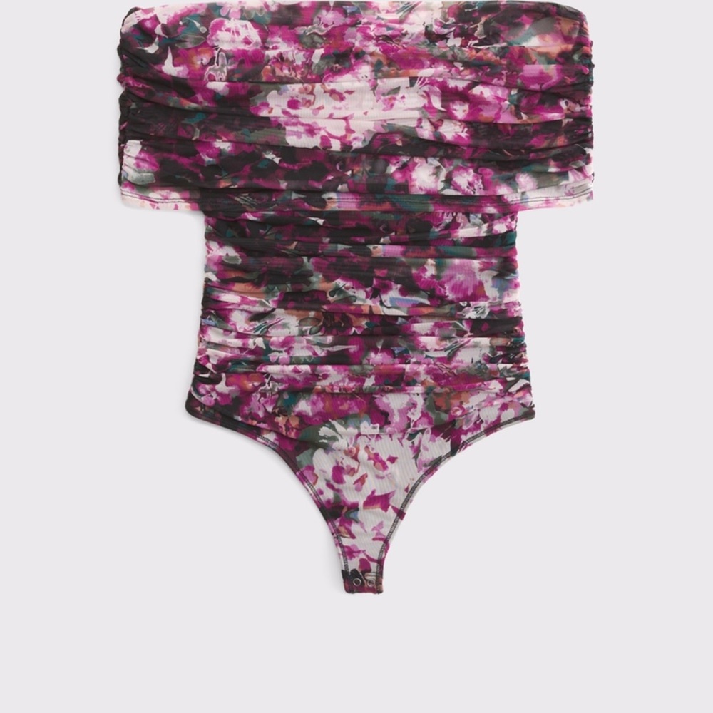 Abercrombie & Fitch Mesh Foldover Bodysuit